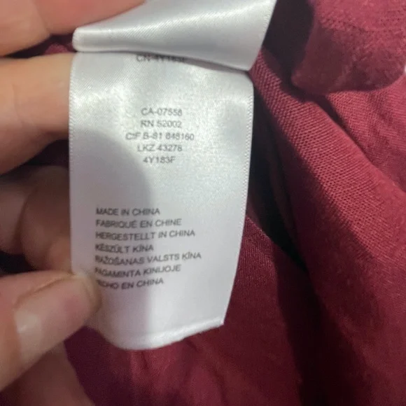 Mexx Womens Wrap Dress Burgundy Tie Closure Sleeveless V-Neck Linen Size M - Picture 4 of 11